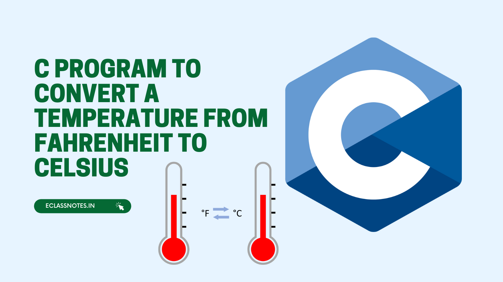 C Program To Convert A Temperature From Fahrenheit To Celsius